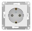 Розетка с заземлением быстрозажим. клем. (белый) GLOSSA SE