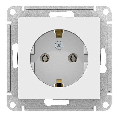 Розетка с заземлением быстрозажим. клем. (белый) GLOSSA SE