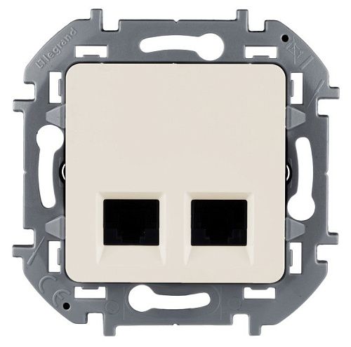 Розетка 2-я RJ45 категория 5 UTP (слоновая кость) INSPIRIA Legrand/Daccord (673836)