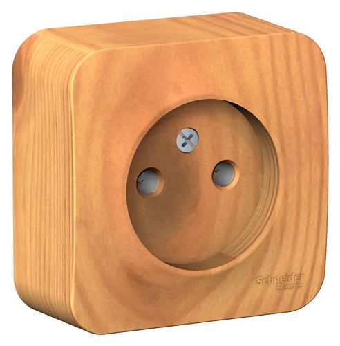 Розетка ОУ без заземления с изолирующей пластиной (ясень) BLANCA SE