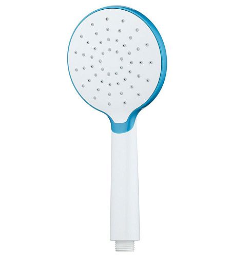 Лейка для душа  1-функциональная d=100мм белый/голубой MELODIA MKP26119_wt