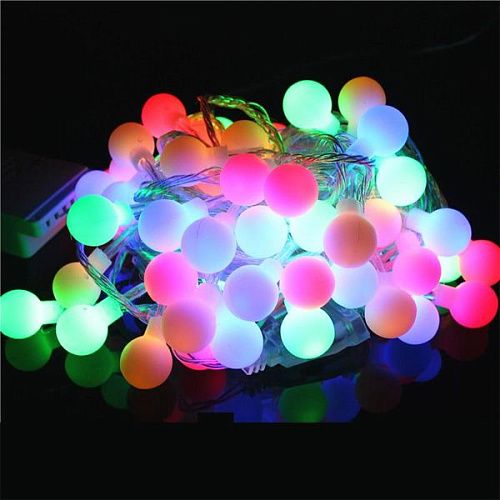 Гирлянда светодиодная Шарики уличная с пультом 10м мультиколор
