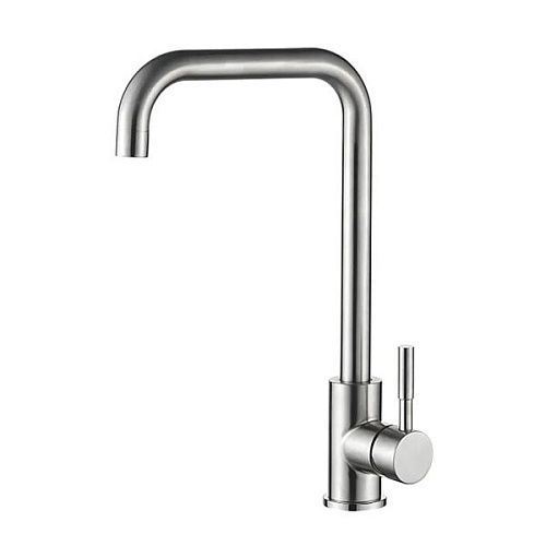 Смеситель для кухни картридж 35мм c гайкой нержавеющая сталь LEDEME L4998-4 (Гарантия 5 лет)