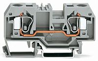 Клемма 2-проводная проходная пружинная 10мм2 (серый) WAGO (284-901)