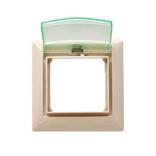 Рамка 1 пост влагозащищенная с крышкой IP44 (слоновая кость) Valena Classic Legrand (774350)