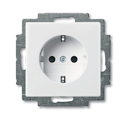 Розетка SCHUKO с защитными шторками 20 EUCKS-94 (альпийский белый) Basic 55 ABB
