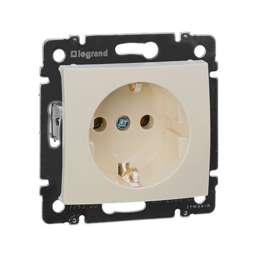 Розетка с заземлением (слоновая кость) Valena Classic Legrand/Daccord (774320)