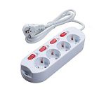 Удлинитель 4 гнезд  S 4x1-ZDIV 4610116233306 с индикацией заземлением и защитой от детей 1.5м  (белый) СТАРТ