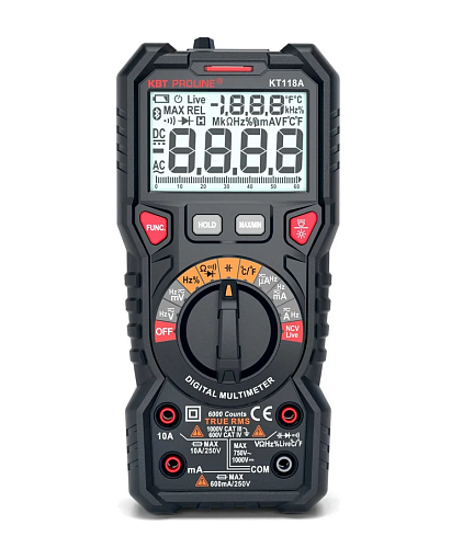 Мультиметр цифровой  KT 118А с True RMS серия PROLINE (КВТ)