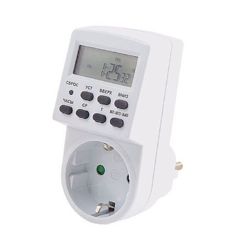 Таймер цифровой недельный/суточный розеточный 20 программ 220В 3600Вт IP20 EL-03 ROBITON