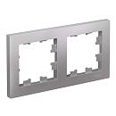 Рамка 2 поста универсальная (алюминий) ATLASDESIGN SE