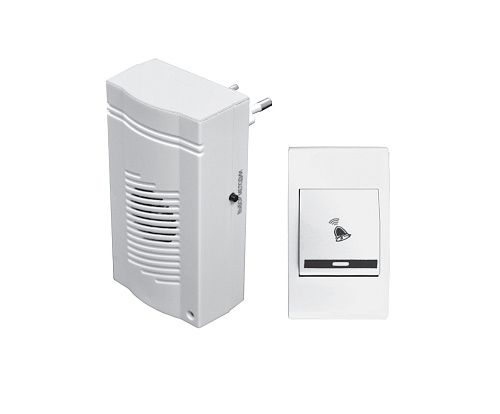 Звонок беспроводной Комфорт КМ-01С 32 мелодии дальность 100м в розетку 220В с кнопкой (белый) Тритон