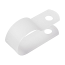 Кабельная скоба под винт 16 мм Р-образная белая (50шт/уп) REXANT