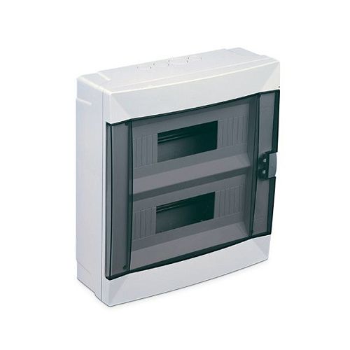 Бокс навесной 2 ряда 24 мод. 330х300х105мм с N/PE-12/12 прозрачная дверь IP40 (белый) Makel