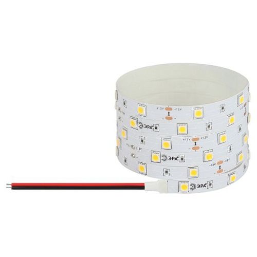 Лента светодиодная LS5050-7.2-30-12-4000K-IP20-1 year-5m 7.2Вт 12В 4000К 300Лм/м IP20 30 диодов/метр ЭРА белый