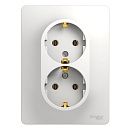 Розетка 2-я с заземлением в сборе (белый) GLOSSA SE