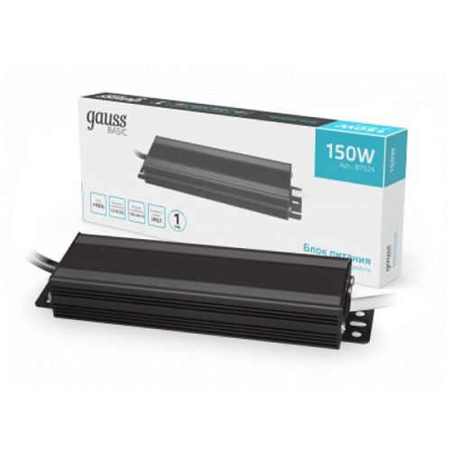 Блок питания для светодиодных лент 150Вт12В 188х64х22мм IP67 GAUSS Basic