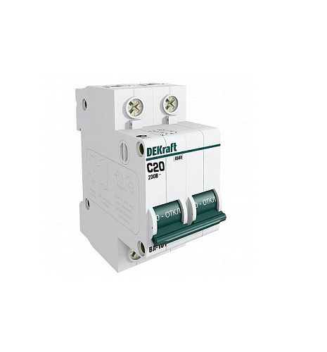 Автоматический выключатель 2п C20 4.5кА ВА-101 DEKraft (11067DEK)