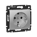 Розетка с заземлением с защитными шторками (алюминий) Valena Classic Legrand (770121) Розетка с заземлением с защитными шторками (алюминий) Valena Classic Legrand (770121)