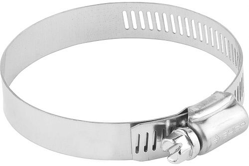 Хомут червячный  65-89мм усиленный ширина 12.7мм нерж. сталь  ЗУБР*** 