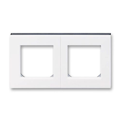 Рамка 2 поста (белый/дымчатый чёрный) Levit ABB