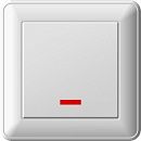 Переключатель СУ 1кл с подсветкой в сборе (белый) W59 SE