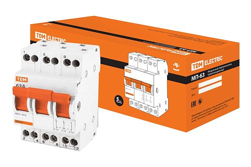 Переключатель трехпозиционный 3п 63А МП-63 модульный TDM (SQ0224-0027)