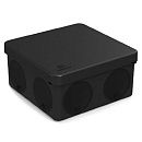 Коробка распределительная ОУ 100х100х50мм с крышкой 8 вводов двухкомпонентная безгалогенная (HF) IP66 (черная) Промрукав