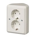 Розетка ОУ 2-я с заземлением с защитными шторками угловая (белый) ЭТЮД SE