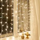 Гирлянда светодиодная Дождь 220В 1.5х1.5м 144 диода IP20 прозрачный провод Neon-Night теплый белый