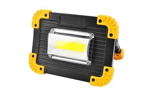 Прожектор светодиодный аккумуляторный 20Вт зарядка USB (2 аккумулятора 18650)