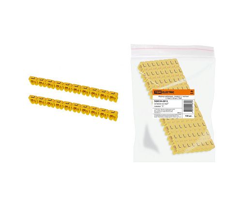 Маркер для кабеля наборный 4.0мм2 L (желтый) TDM