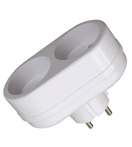 Двойник 2T 220В IP20 (белый) инд. упаковка TOKER