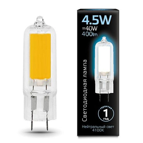 Лампа светодиодная капсула JC16 4.5Вт 4100K 400Лм G4 GAUSS