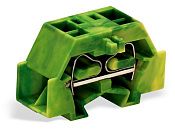 Клемма 4-проводная MINI с боковым подключением пружинная 2.5мм2 (желто-зеленый) WAGO (261-337)