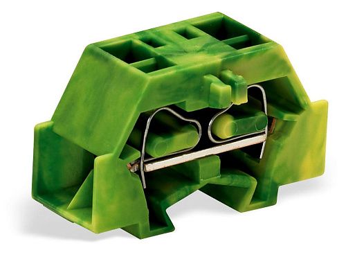 Клемма 4-проводная MINI с боковым подключением пружинная 2.5мм2 (желто-зеленый) WAGO (261-337)