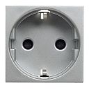 Розетка SCHUKO 2-модульная с защитными шторками N2288 PL (серебристый) Zenit ABB Розетка SCHUKO 2-модульная с защитными шторками N2288 PL (серебристый) Zenit ABB
