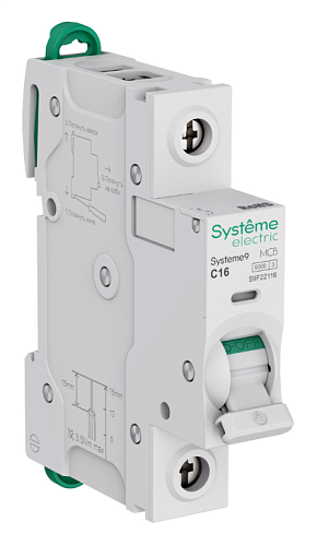 Автоматический выключатель 1п С16 6.0kA 230В (АВ) Systeme9 SE (S9F22116)