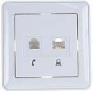Роз. СУ RJ11+RJ45160В1А кат5е 2-я в сборе (белый) Wessen 59 SE