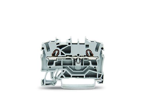 Клемма 2-проводная проходная пружинная 2.5мм2 (серый) WAGO (2002-1201)