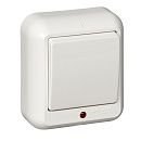 Выключатель ОУ 1кл с подсветкой (белый) ПРИМА SE Выключатель ОУ 1кл с подсветкой (белый) ПРИМА SE