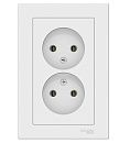Розетка 2-я без заземления 16А в сборе (белый) ATLASDESIGN SE Розетка 2-я без заземления 16А в сборе (белый) ATLASDESIGN SE