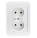 Розетка СУ 2-я без заземления (белый) Mimoza MAKEL