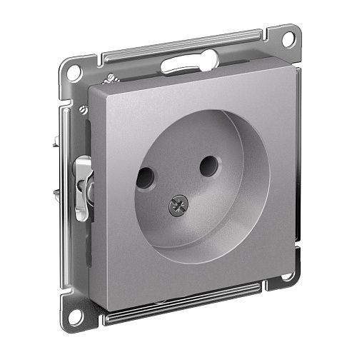 Розетка без заземления 16А (алюминий) ATLASDESIGN SE
