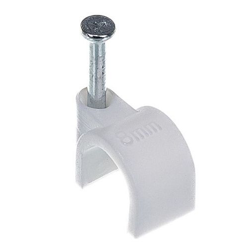 Скоба для крепления кабеля круглая СПК-8мм с гвоздем 40шт Fortisflex