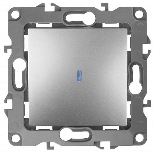 Выключатель 1кл с подсветкой 10АХ (алюминий) Эра12 ЭРА (12-1102-03)