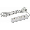 Удлинитель U-4e-3m 4 гнезда 3.0м с/з (белый) ПВС 3x1мм ЭРА Удлинитель U-4e-3m 4 гнезда 3.0м с/з (белый) ПВС 3x1мм ЭРА