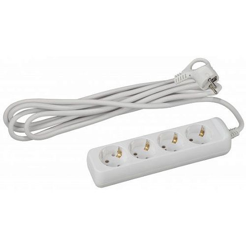 Удлинитель U-4e-3m 4 гнезда 3.0м с/з (белый) ПВС 3x1мм ЭРА