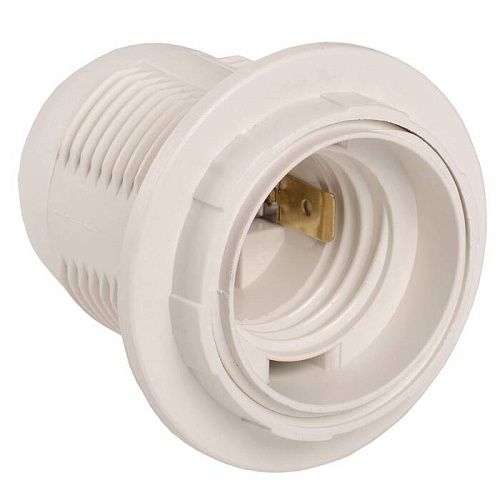 Патрон Е27 подвесной с кольцом пластиковый (белый) ИЭК