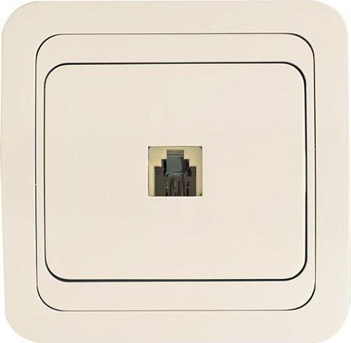 Розетка СУ TF со вставкой (крем) Mimoza MAKEL